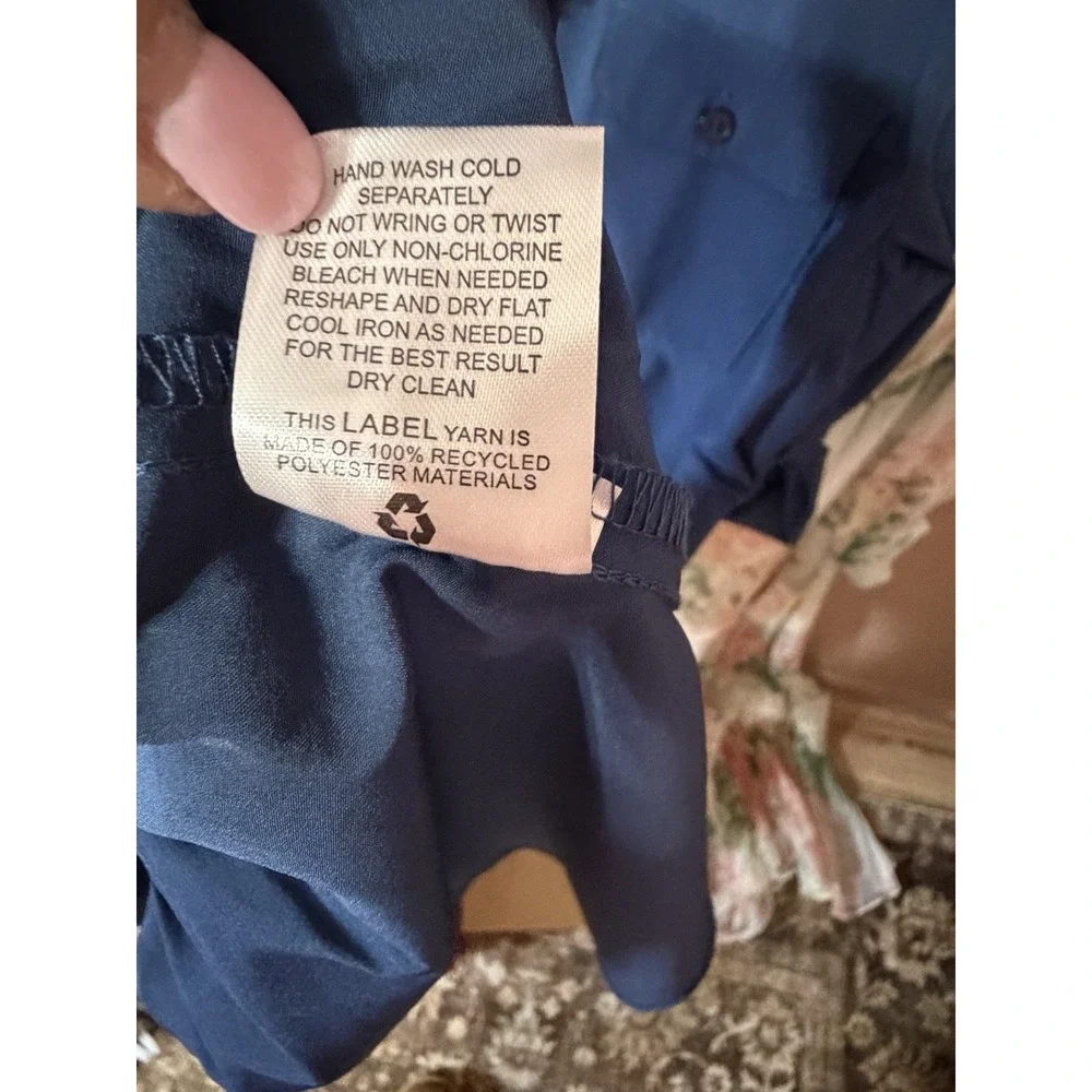 Lucky Brand Blue long sleeve Button Front Tailored Shirt Dress Size Small NWT